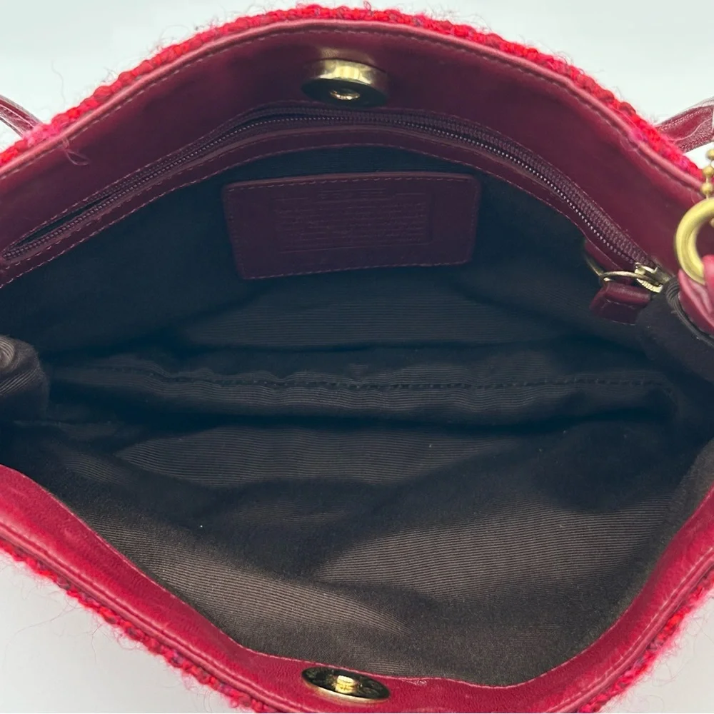 Vintage Coach Y2K Magenta Tweed Shoulder Bag - Picture 14 of 16